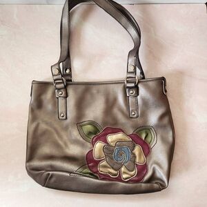 Relic shoulder bag purse silver shimmer metallic